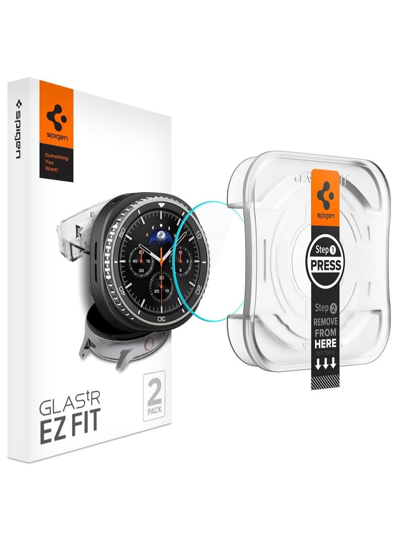 Spigen GLAStR EZ-Fit Samsung Galaxy Watch 8 Classic 46mm Screen Protector [2 PACK] Tempered Glass with Auto Align Install Kit - Image 1