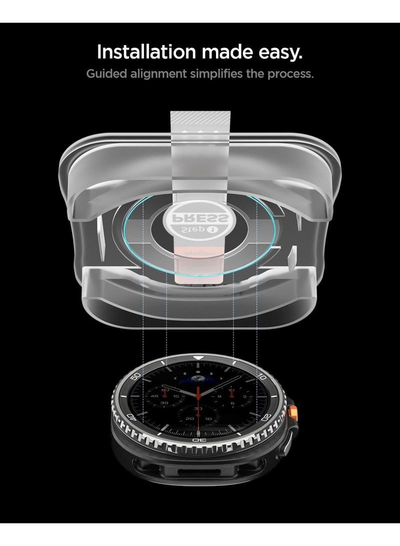 Spigen GLAStR EZ-Fit Samsung Galaxy Watch 8 Classic 46mm Screen Protector [2 PACK] Tempered Glass with Auto Align Install Kit - Image 5