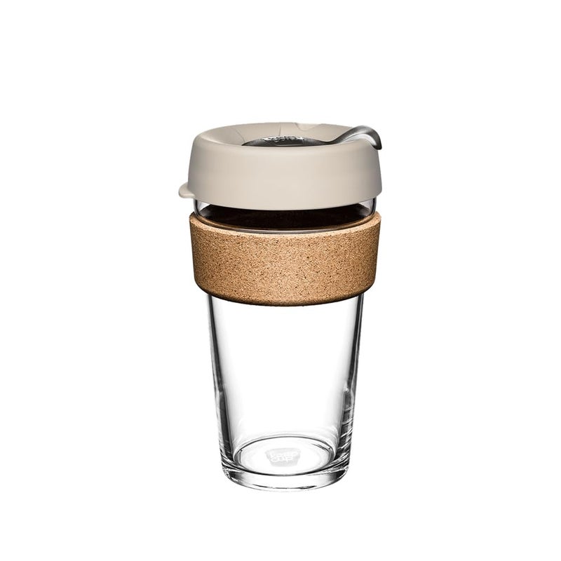 KeepCup Brew Cork  Reusable Coffee Cup Tempered Glass and Natural Cork L 16oz454ml  Filter