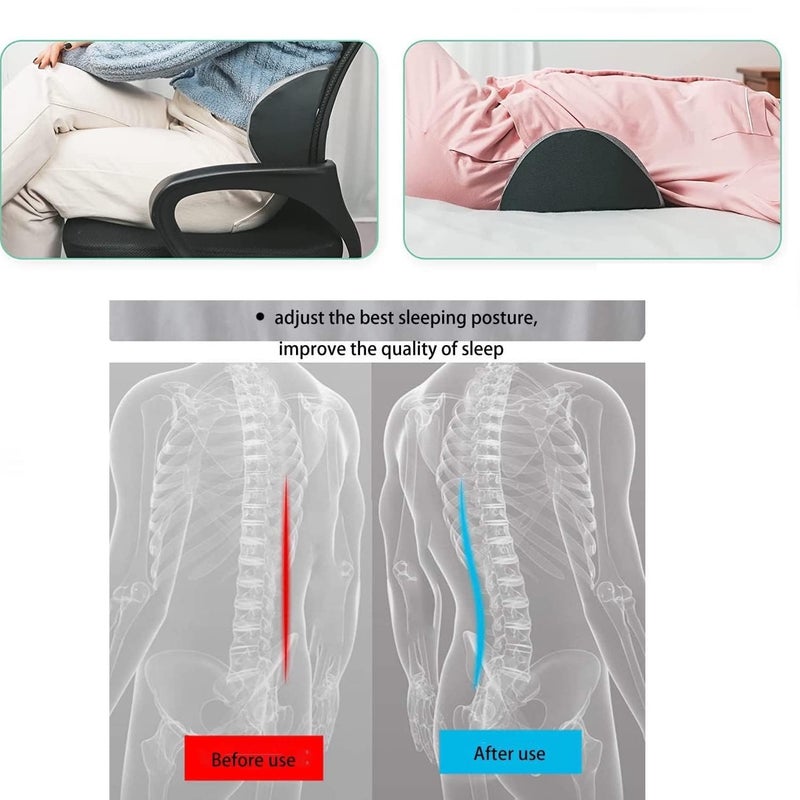 IDITRI EXPORT Memory Foam Lumbar Support for Sleeping Waist Cushion Lumbar Pillow for Lower Back Pain Relief Ergonomic Back Support Pillow for Bed 185x114x55 Inch - Image 2
