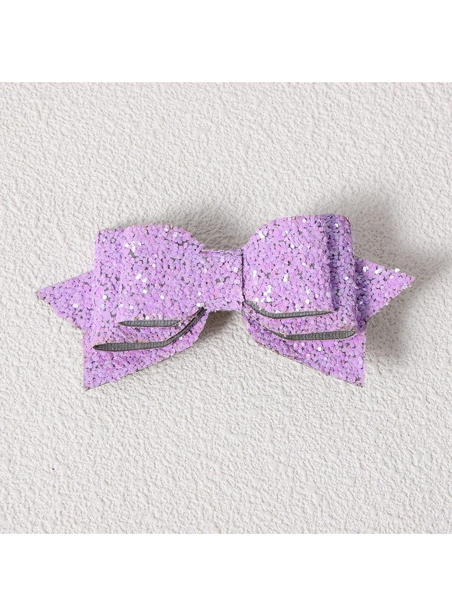 ميروكش مشابك شعر لامعة من Merimaid باللون الأرجواني مقاس 4 بوصات مع دبابيس شعر على شكل تمساح مزينة بالترتر اللامع للفتيات المراهقات والأطفال الصغار ومشجعات الأطفال وأزياء الهالوين وإكسسوارات ديكور للمدرسة وهدية عيد الميلاد - Image 3