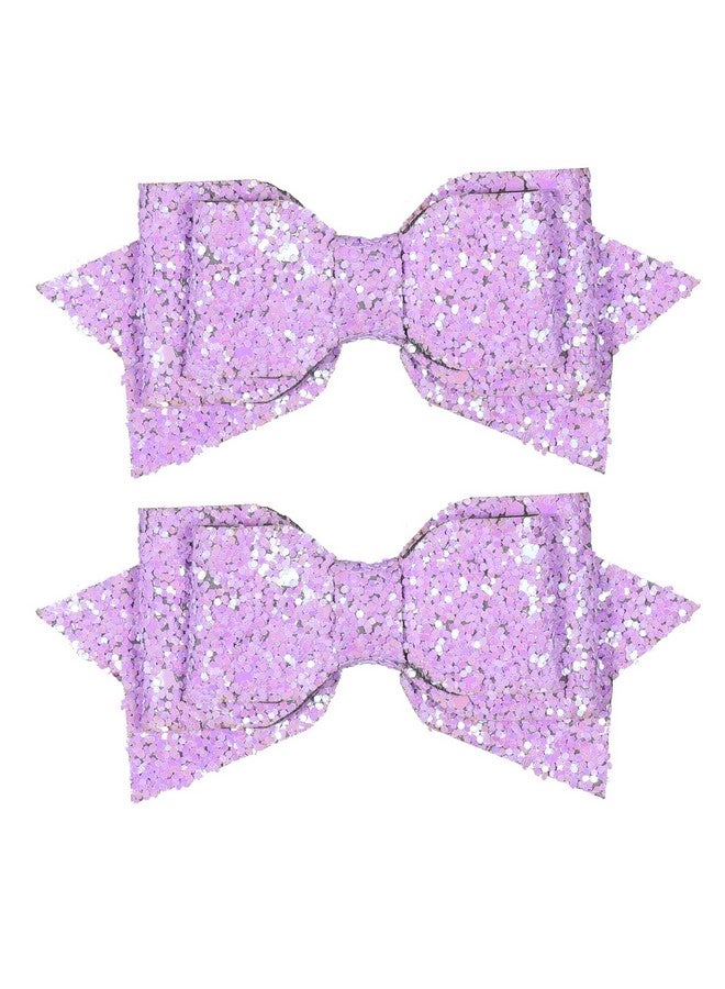 ميروكش مشابك شعر لامعة من Merimaid باللون الأرجواني مقاس 4 بوصات مع دبابيس شعر على شكل تمساح مزينة بالترتر اللامع للفتيات المراهقات والأطفال الصغار ومشجعات الأطفال وأزياء الهالوين وإكسسوارات ديكور للمدرسة وهدية عيد الميلاد - Image 1