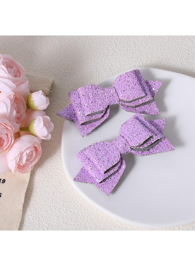 ميروكش مشابك شعر لامعة من Merimaid باللون الأرجواني مقاس 4 بوصات مع دبابيس شعر على شكل تمساح مزينة بالترتر اللامع للفتيات المراهقات والأطفال الصغار ومشجعات الأطفال وأزياء الهالوين وإكسسوارات ديكور للمدرسة وهدية عيد الميلاد - Image 2