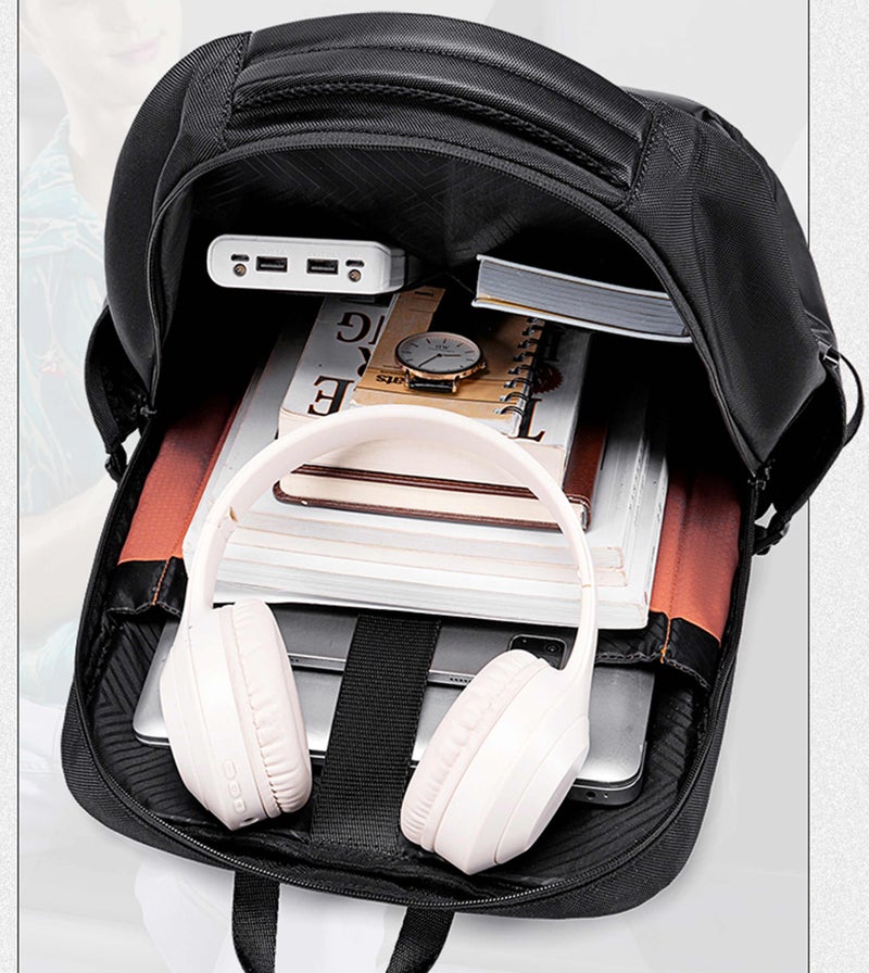 ARCTIC HUNTER Golden Wolf Casual Laptop Backpack Water Resistant Daypack for Business Casual Travel College for Men Women, GB00916, Black - Image 5