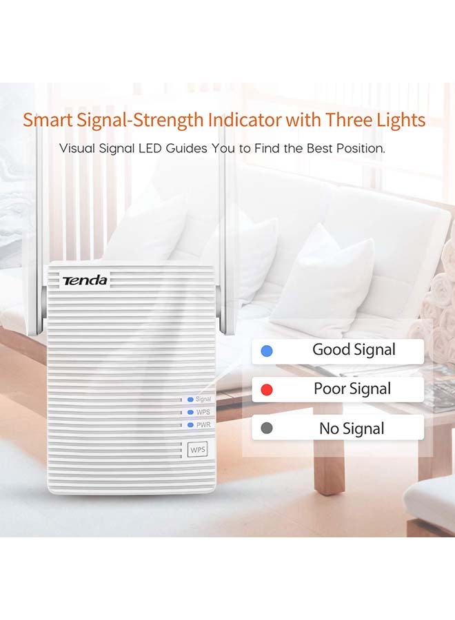 Tenda AC1200 Gigabit WiFi Range Extender White - Image 2