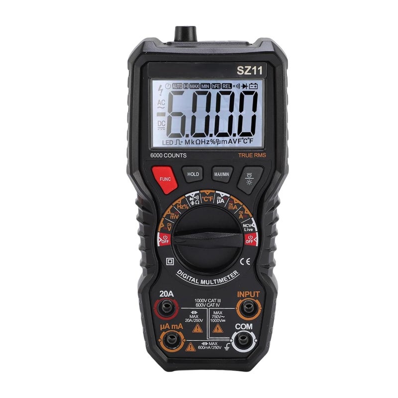 Digital Multimeter 6000 Counts AutoRanging Voltage Tester with Flashlight for Electronics Repair Handheld Multimeter with Temperature Measurement ABSDC Material - Image 3