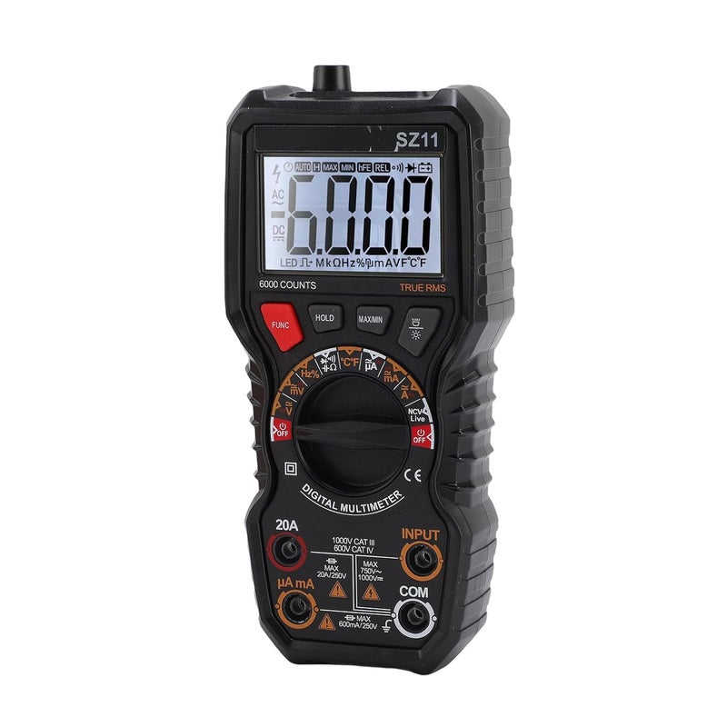 Digital Multimeter 6000 Counts AutoRanging Voltage Tester with Flashlight for Electronics Repair Handheld Multimeter with Temperature Measurement ABSDC Material - Image 4