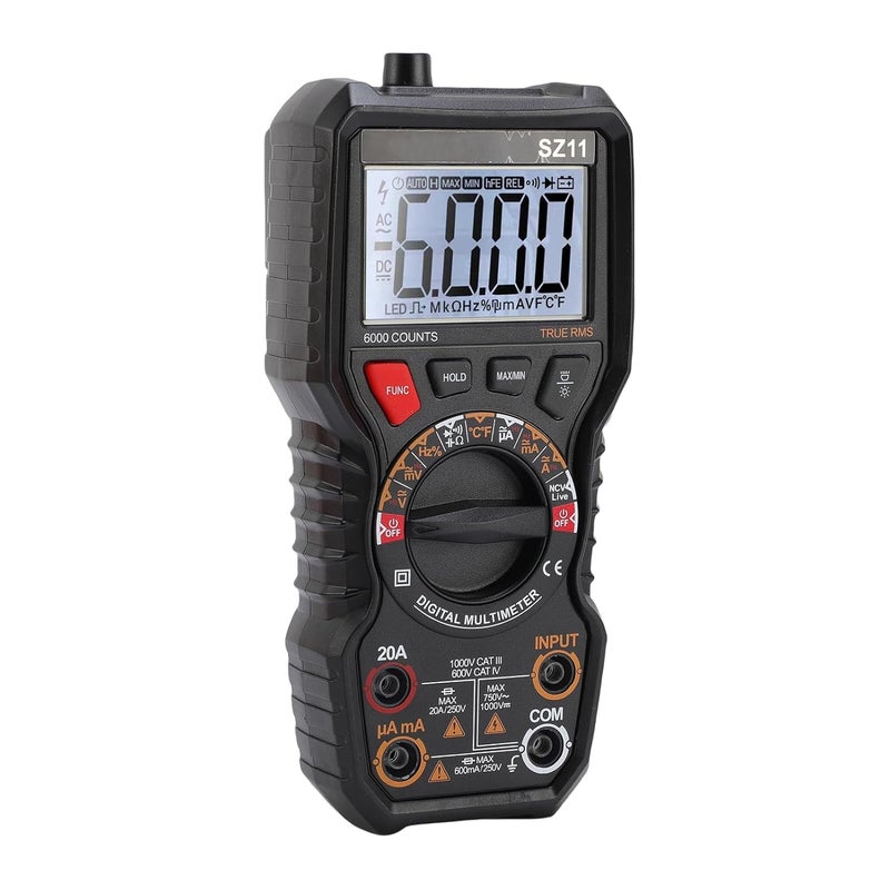 Digital Multimeter 6000 Counts AutoRanging Voltage Tester with Flashlight for Electronics Repair Handheld Multimeter with Temperature Measurement ABSDC Material - Image 2