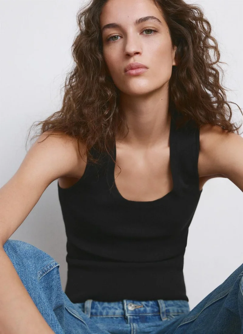 مانجو Round-neck knitted top