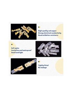 Glarks Glarks 720Pcs 2.8mm 4.8mm 6.3mm Male and Female Wire Spade Connector and Insulating Sleeve Assortment Kit Copper Wire Crimp Terminal Block with Nylon Sleeve Set for Car Audio Speaker  - Image 3