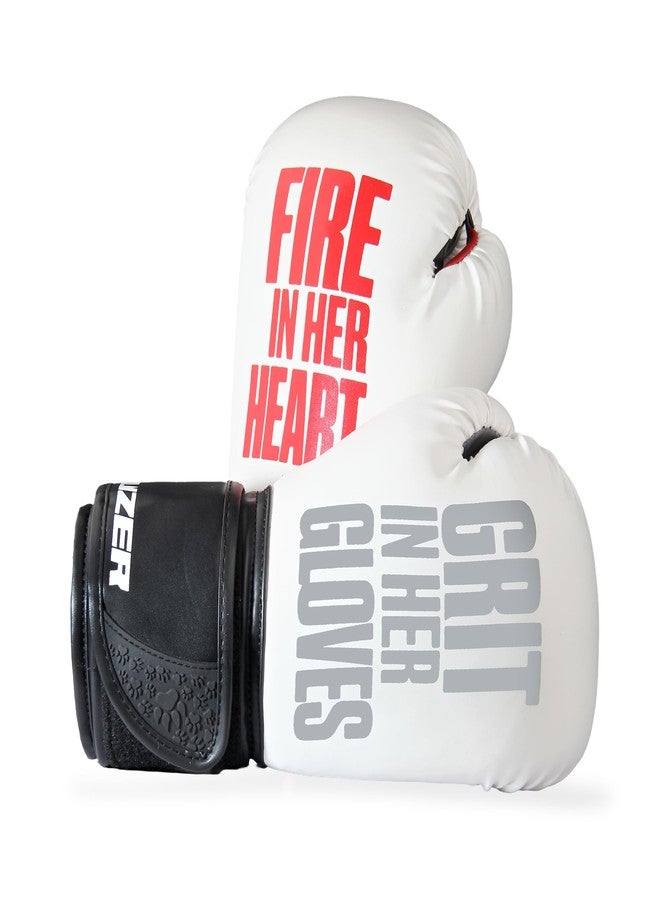 Mauzer Fire in Her Heart Warrior Series Women’s Boxing Gloves | HideTECH Synthetic Leather | EIA Impact-Absorbing Foam | Locked Thumb | Soft-Touch Inner Lining | 3” Hook & Loop Wrist Support - Image 2