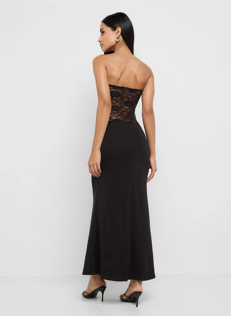 Ginger Bandeau Lace Cutout Detail Dress