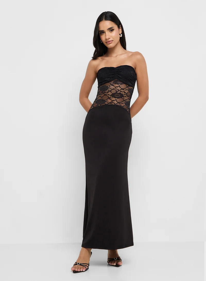 Ginger Bandeau Lace Cutout Detail Dress