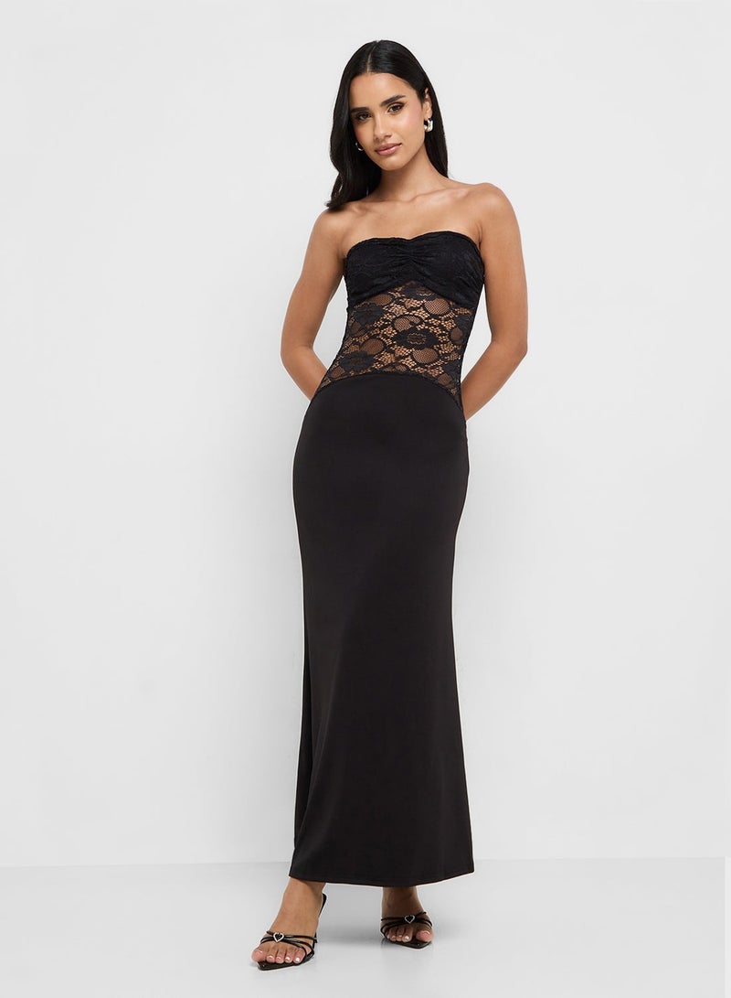 جينجر فستان دانتيل بفتحات جانبية - Image 2