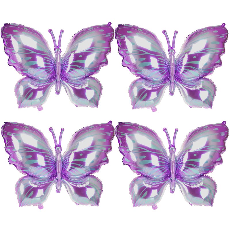 SAMOKA Purple Butterfly Balloons4 PCS 40 Inch Butterfly BalloonsButterflys Decorations - Image 3