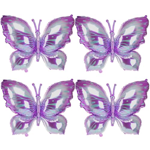 SAMOKA Purple Butterfly Balloons4 PCS 40 Inch Butterfly BalloonsButterflys Decorations - Image 1