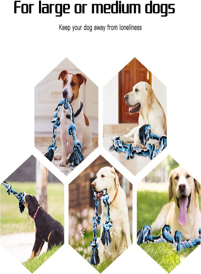 PETZLUV Dog Rope Toy Pack of 2 - 5 Knot Heavy Duty Chew Toys for Aggressive & Power Chewers, Interactive Tug of War Dog Toy with Balls & Handle, Durable Multicolor - Image 3
