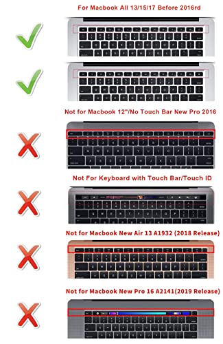 HRH Silicone Keyboard Cover Skin for MacBook Air 13,for MacBook Pro 13/15/17 (with or w/Out Retina Display, 2015 or Older Version),for iMac Older USA Layout,Light Pink - Image 2