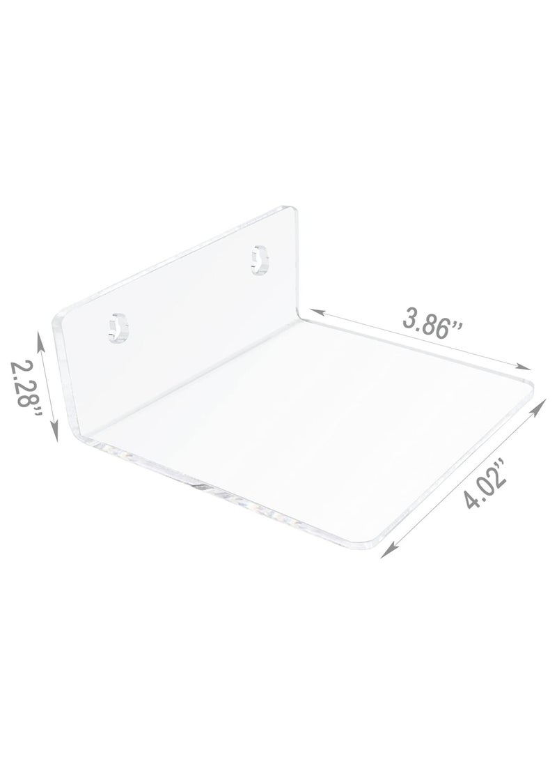 TPGP Acrylic Small Floating Shelves for Wall, 6-Ledges, Clear Mini Display Floating Shelf, Flexible Use with Adhesive or Screw  - Image 2
