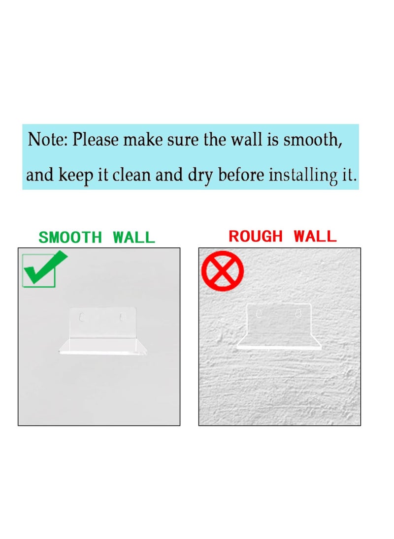 TPGP Acrylic Small Floating Shelves for Wall, 6-Ledges, Clear Mini Display Floating Shelf, Flexible Use with Adhesive or Screw  - Image 3