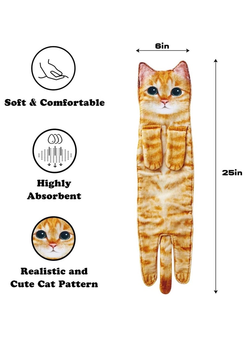 عام منشفة يد طريفة بتصميم قطة لطيفة، مناشف حمام ومطبخ ديكورية، قابلة للاستيعاب العالي، ناعمة - Image 5