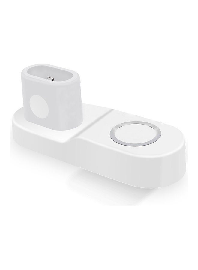 NIBEMINENT 3-In-1 Wireless Charging Stand For Apple iPhone/Watch/AirPods White