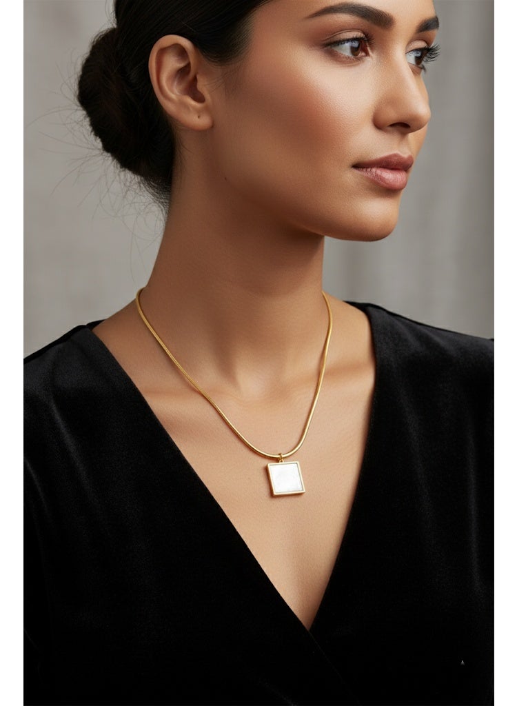 FLUFFY Women’s Necklace Square Geometric Pendant - Elegant Touch - Image 1