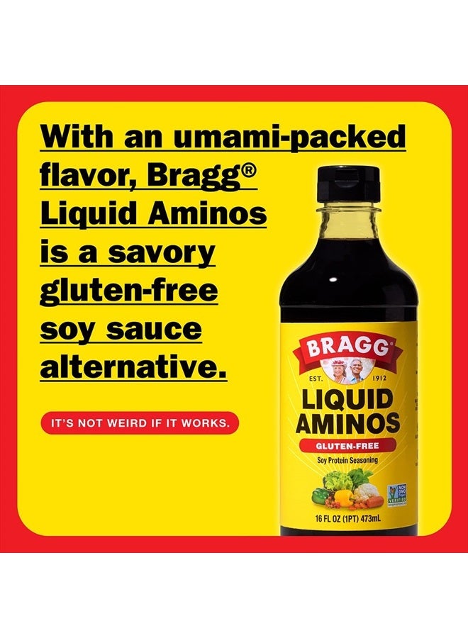 Bragg Liquid Aminos All Purpose Seasoning – Soy Sauce Alternative – Gluten Free, No GMO's, Kosher Certified, 16 ounce - Image 2