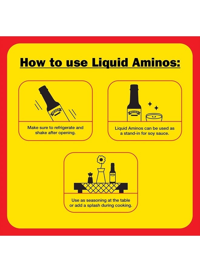 Bragg Liquid Aminos All Purpose Seasoning – Soy Sauce Alternative – Gluten Free, No GMO's, Kosher Certified, 16 ounce - Image 4