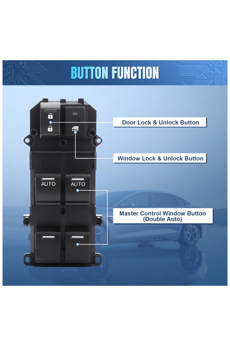 XICEN Master Window Switch for 2008-2012 Honda Accord EX EXL 2.4L 3.5L, Car Power Window Switches,Driver Side Power Window Switch, Replace OE 35750-TA0-A31, 35750-TA0-A32 - Image 3