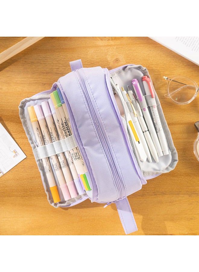Generic - Cute Pencil Pouch Large Capacity Pencil Case Durable and Easy to Clean Stationery Zipper Pocket with Easy Grip Handle Perfect - Image 1