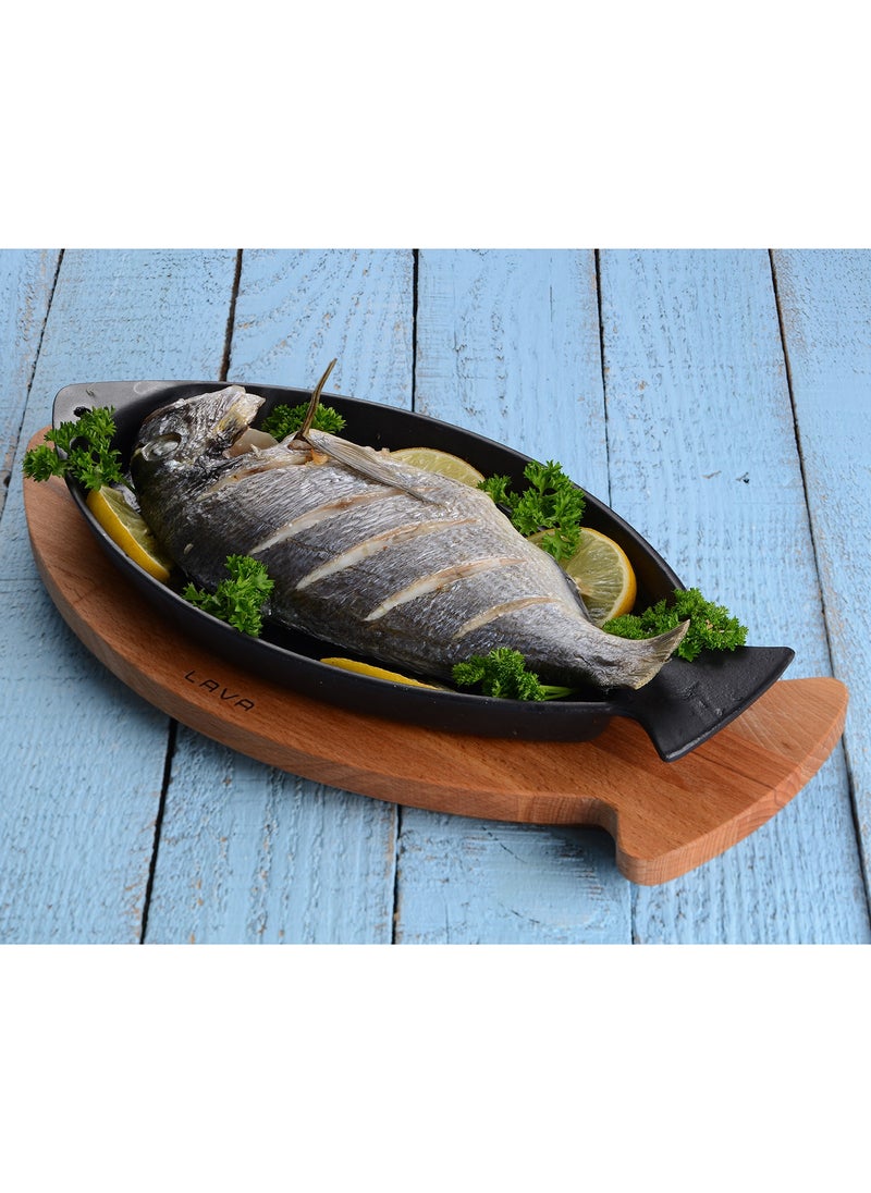 Lava Cast Iron Fish Pan, Fish Shaped, With Handle. 15X24CM.  - Image 4