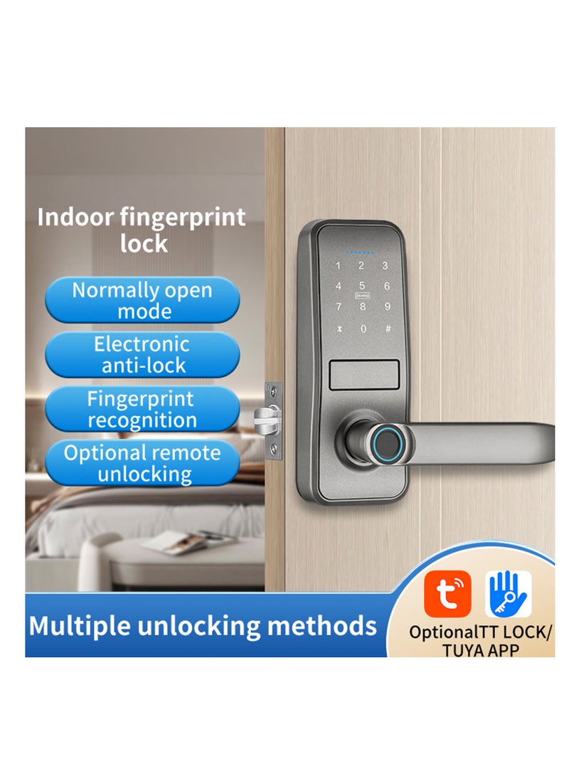 Sharpdo Smart Door Lock, Intelligent Electronic Password Lock, Fingerprint/App/Access Card/Password/Key, Virtual Password to Prevent Peeping - Image 2