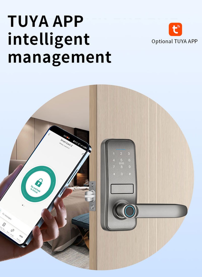 Sharpdo Smart Door Lock, Intelligent Electronic Password Lock, Fingerprint/App/Access Card/Password/Key, Virtual Password to Prevent Peeping - Image 3