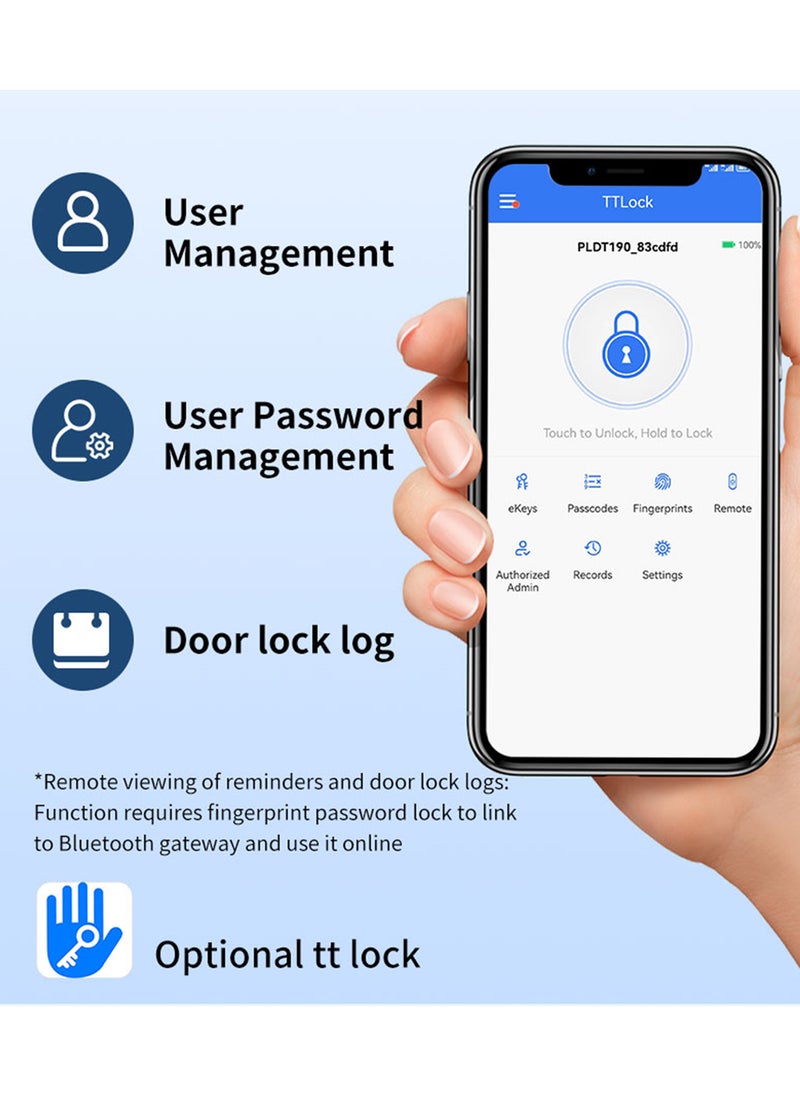 Sharpdo Smart Door Lock, Intelligent Electronic Password Lock, Fingerprint/App/Access Card/Password/Key, Virtual Password to Prevent Peeping - Image 4