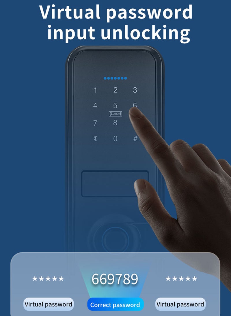 Sharpdo Smart Door Lock, Intelligent Electronic Password Lock, Fingerprint/App/Access Card/Password/Key, Virtual Password to Prevent Peeping - Image 5