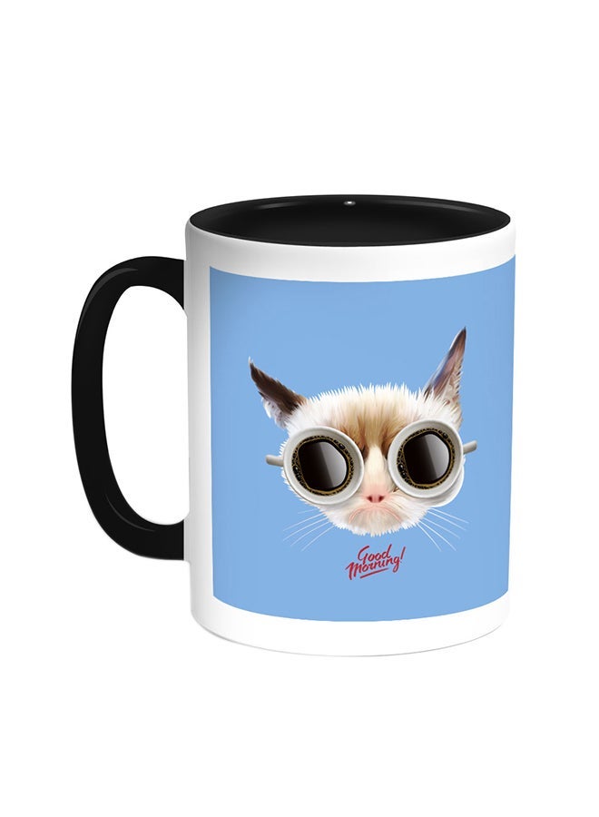 RYN Good Morning Printed Coffee Mug Black/White 11ounce