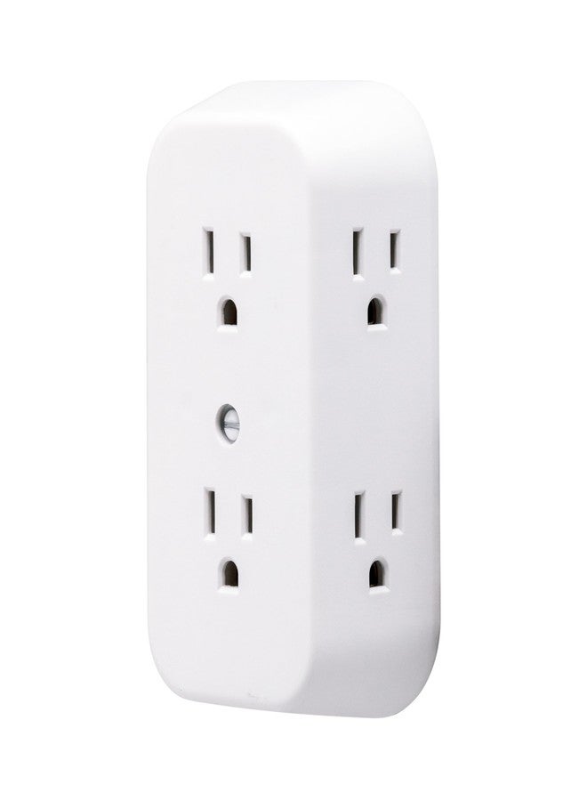GE 6-Outlet Extender, Grounded Wall Tap, Adapter Spaced Outlets, 3-Prong, Multiple Plug, Quick and Easy Install, Cruise Essentials, ETL Listed, White, 50759 - Image 2