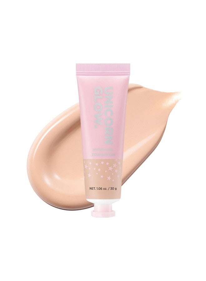 UNICORN GLOW Hydrating Foundation 2 Light Vanilla Collagen Serum + Hyaluronic Acid + Ceramide Antiaging - Image 1