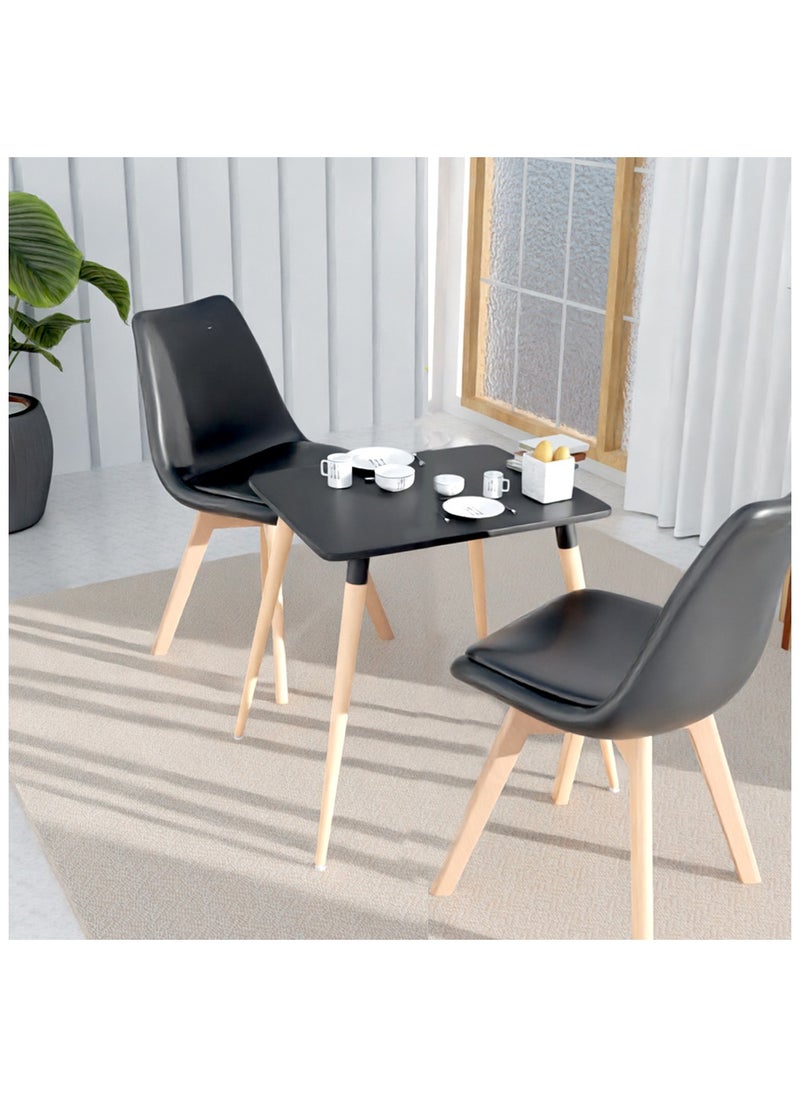 Mahmayi Mahmayi Cenare Dining Set (Dining Table + 2 X Cushion Chair) - Black  - Image 1
