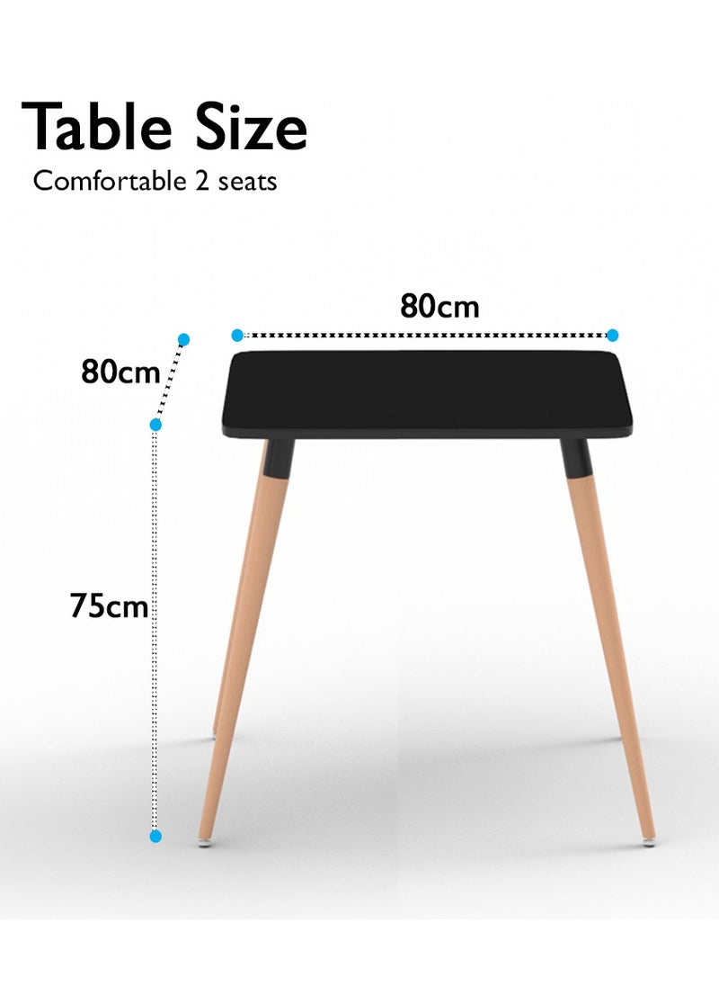 Mahmayi Mahmayi Cenare Dining Set (Dining Table + 2 X Cushion Chair) - Black  - Image 4