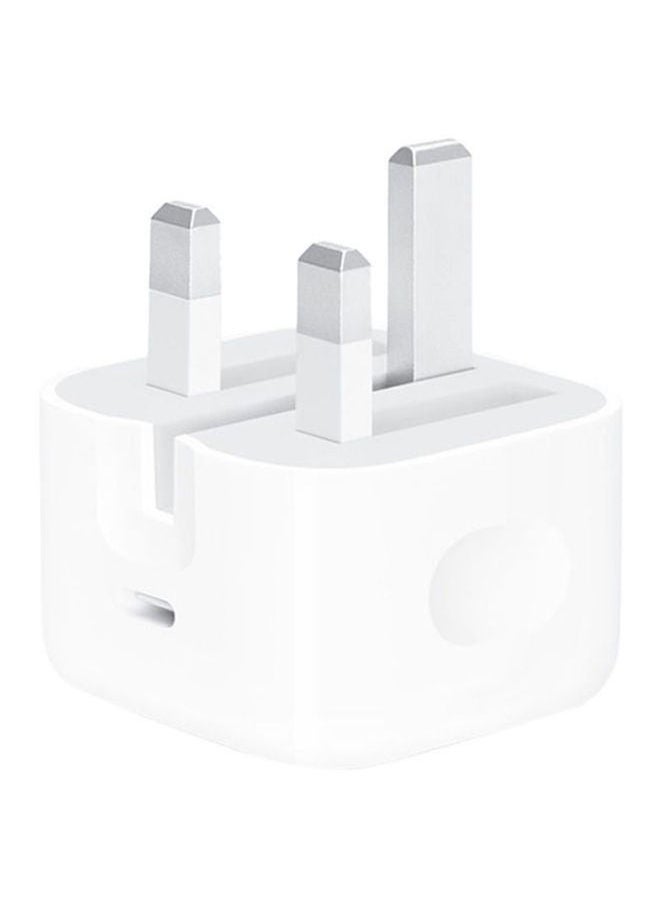 No branded - Triple plug power adapter with USB C port, 20 Watt, white color - Image 1