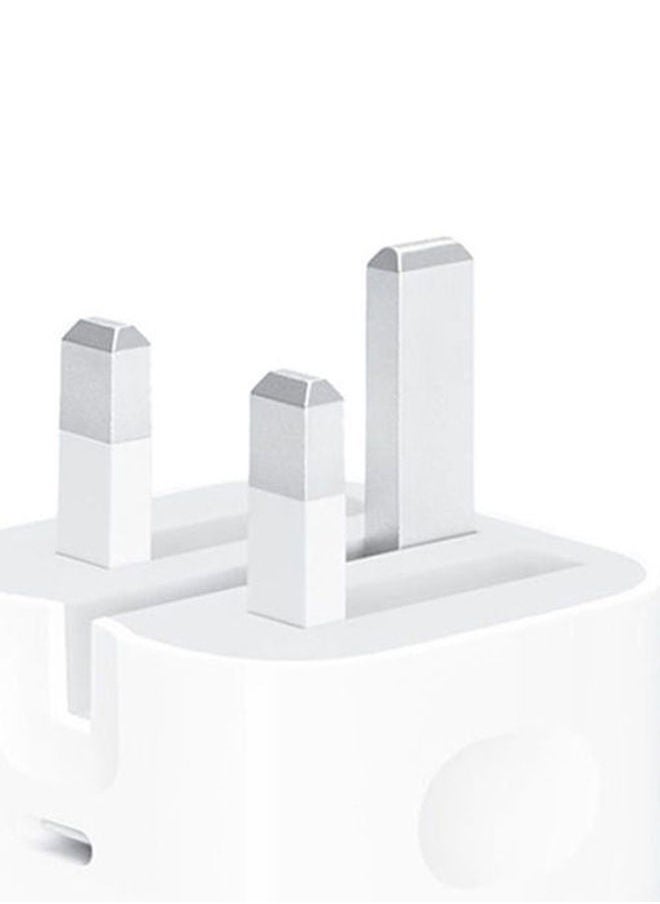 No branded - Triple plug power adapter with USB C port, 20 Watt, white color - Image 1