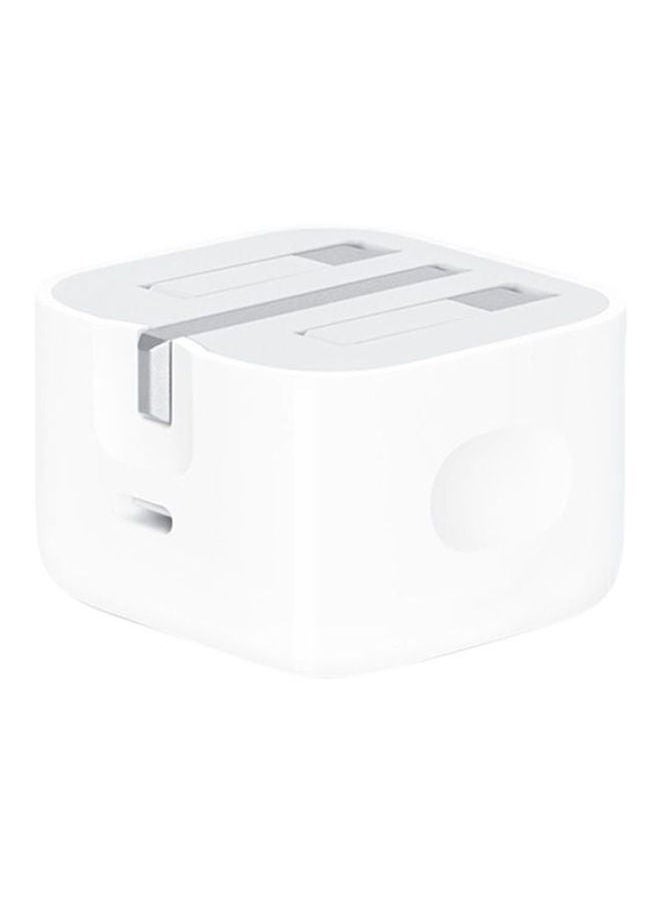 No branded - Triple plug power adapter with USB C port, 20 Watt, white color - Image 1