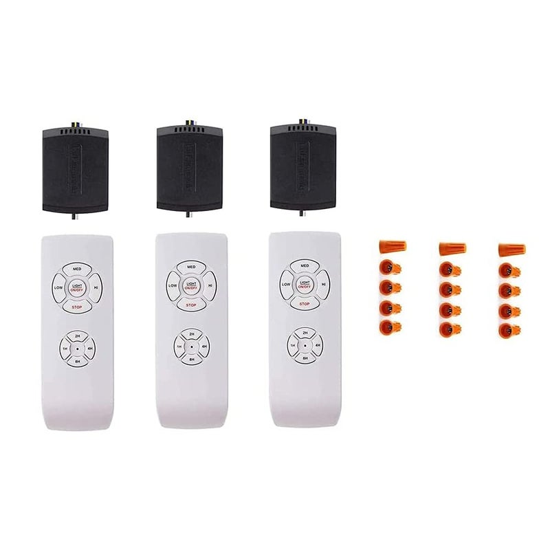 Smekitlly 3 Pack Universal Small Size Ceiling Fan Remote Control Kit, Mini Wireless Remote Control and Receiver Kits for Ceiling Fan Lamp - Image 1