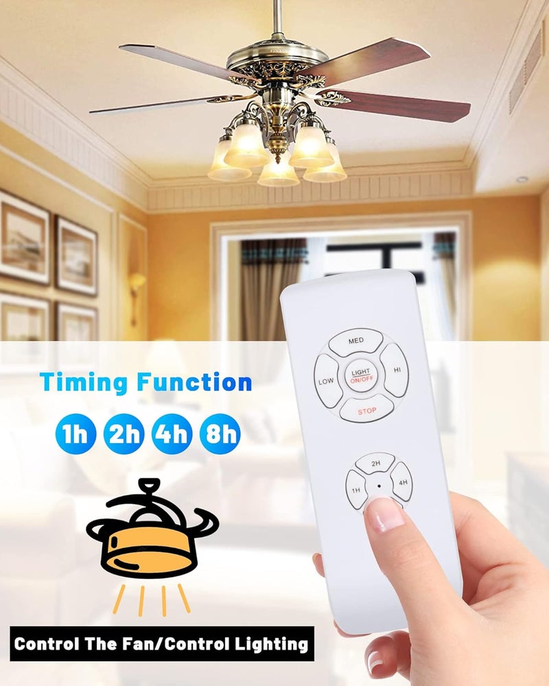 Smekitlly 3 Pack Universal Small Size Ceiling Fan Remote Control Kit, Mini Wireless Remote Control and Receiver Kits for Ceiling Fan Lamp - Image 4