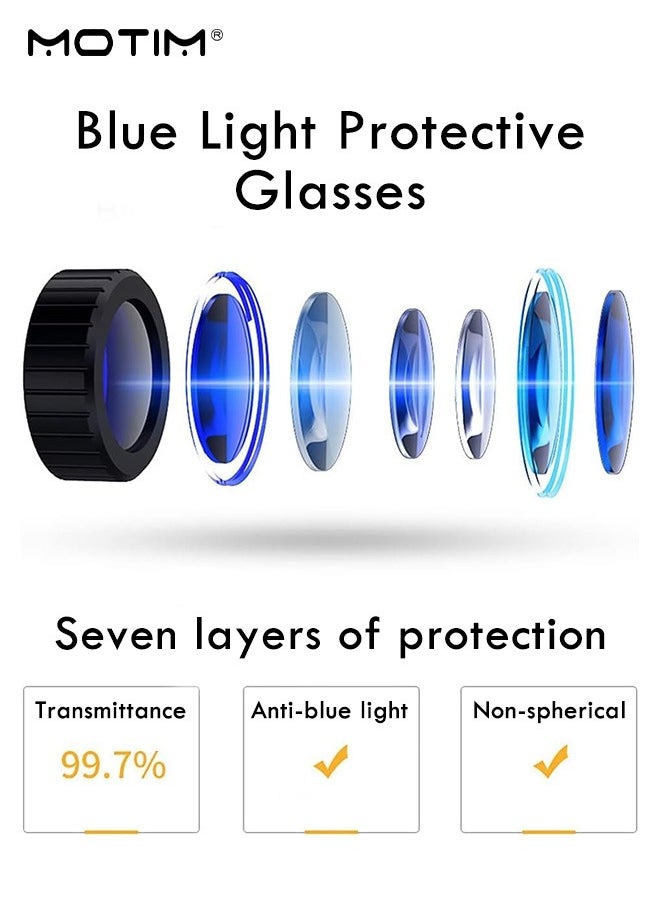 Motim - VR Headset + Y1 Joystick, 3D VR Virtual Reality Headset for Movies and Games, Thousand Magic Mirror, An-ti Bluelight VR Glasses Goggles Helmet, Adjustable Pupil Object Distan for Smartphone - Image 1