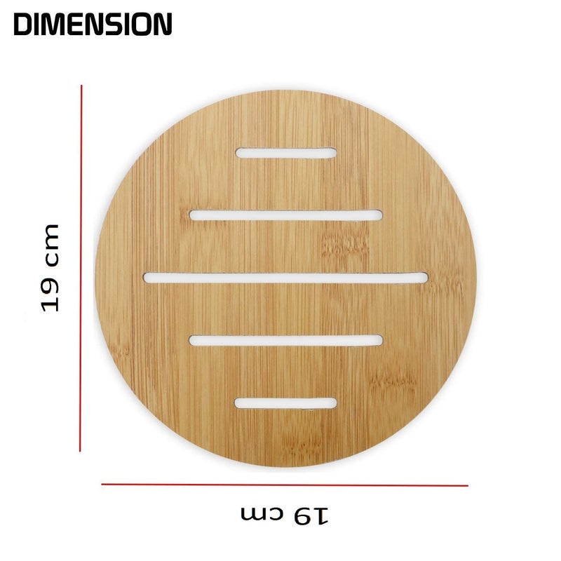 Tum Tum Bamboo Eco-Friendly Trivet Mat, Multi Function Kitchen Bamboo and Wood Dining Table Mat Hot Pads Tool for Hot Dishes, Pot, Bowl, Teapot, Coaster Holders. - Image 5