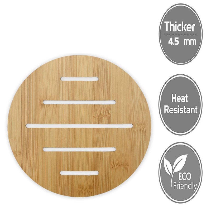 Tum Tum Bamboo Eco-Friendly Trivet Mat, Multi Function Kitchen Bamboo and Wood Dining Table Mat Hot Pads Tool for Hot Dishes, Pot, Bowl, Teapot, Coaster Holders. - Image 4