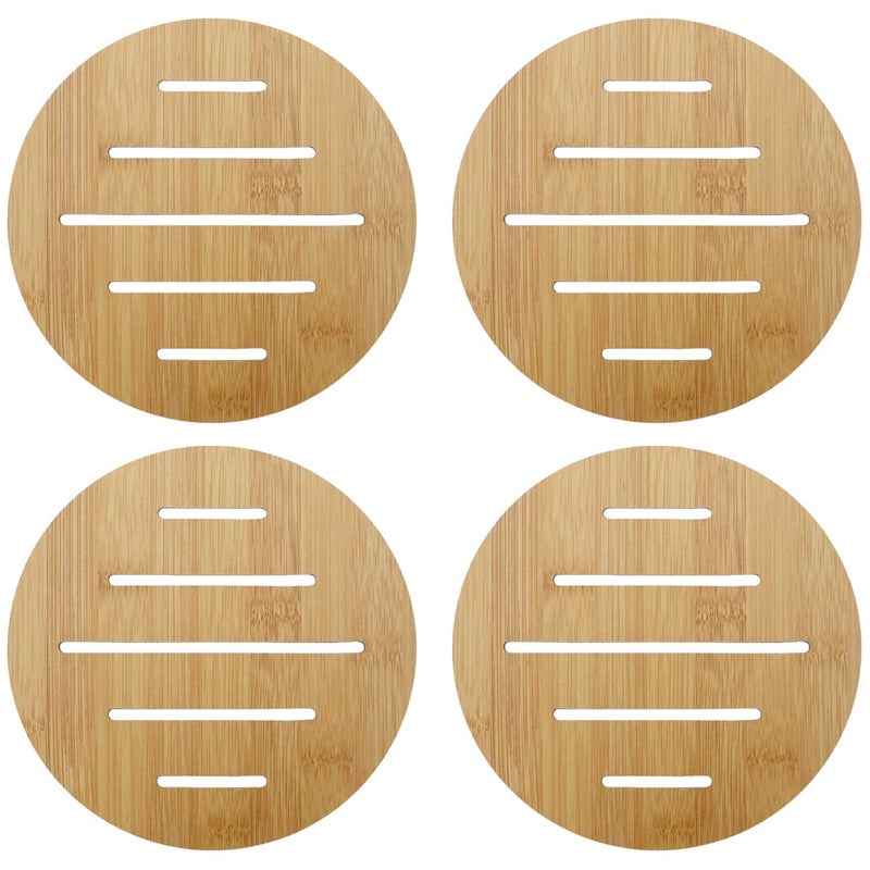 Tum Tum Bamboo Eco-Friendly Trivet Mat, Multi Function Kitchen Bamboo and Wood Dining Table Mat Hot Pads Tool for Hot Dishes, Pot, Bowl, Teapot, Coaster Holders. - Image 1